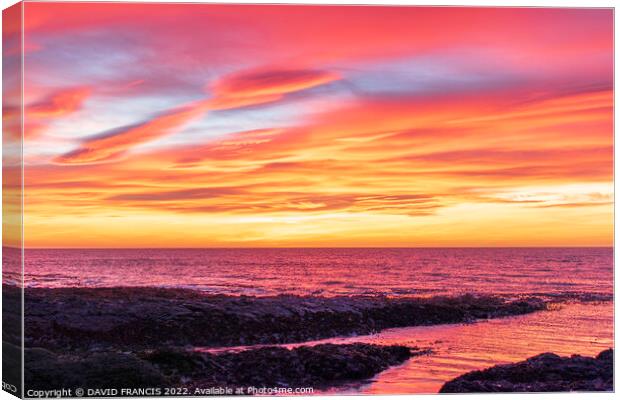 A Majestic Sunrise in Johnshaven Canvas Print by DAVID FRANCIS