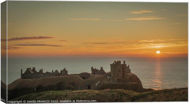 Ancient Fortress Basks in Sunrise Glory Canvas Print by DAVID FRANCIS