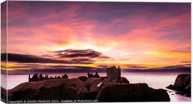 Majestic Sunrise Over Dunnottar Castle Canvas Print by DAVID FRANCIS