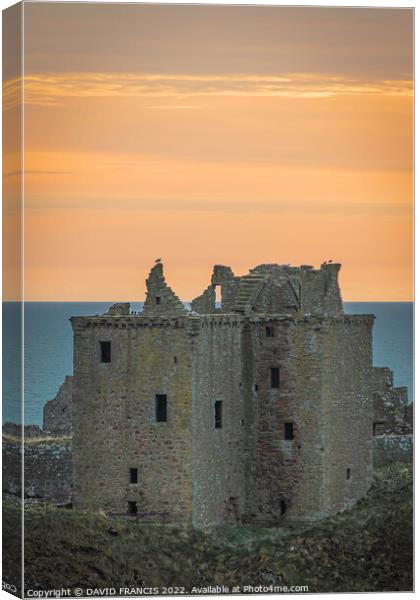 Majestic Sunrise over Ancient Dunnottar Canvas Print by DAVID FRANCIS