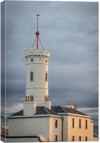 Majestic Lighthouse on Scottish Coast Canvas Print by DAVID FRANCIS