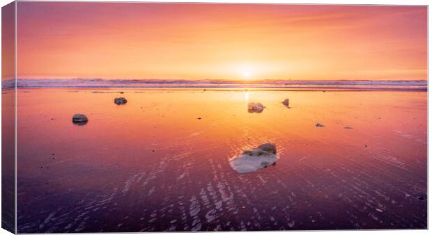 Majestic Sunrise over Montrose Beach Canvas Print by DAVID FRANCIS
