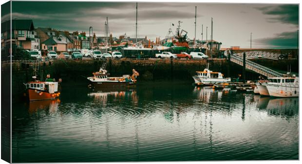Fishing Boats in Arbroath Harbour Scotland Canvas Print by DAVID FRANCIS