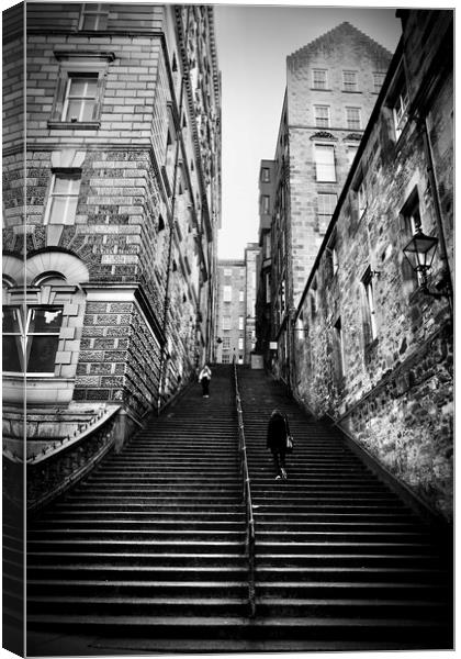 Edinburgh Steps Canvas Print by Andy laurence