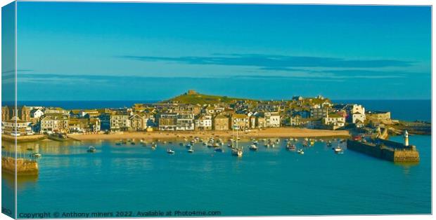 St.Ives Harbour Cornwall  Canvas Print by Anthony miners