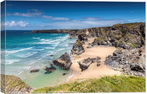 Bedruthan Steps, Cornwall. Canvas Print by Gordon Scammell