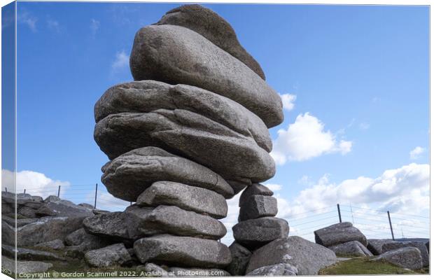 The Cheesewring on Bodmin Moor in Cornwall. Canvas Print by Gordon Scammell
