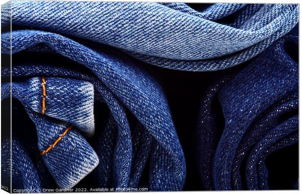 Blue Denim Canvas Print by Drew Gardner