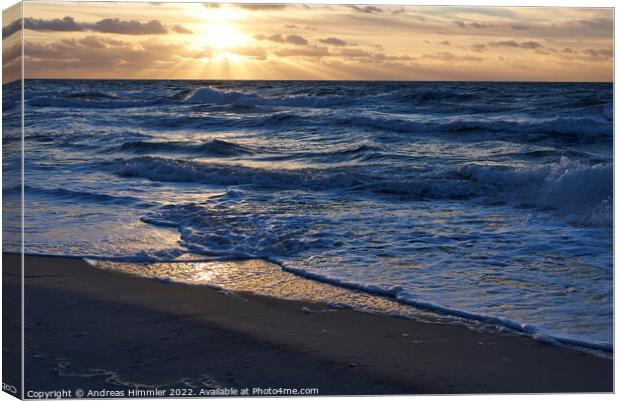 Sunset over the Baltic Sea (Darß, Germany) Canvas Print by Andreas Himmler