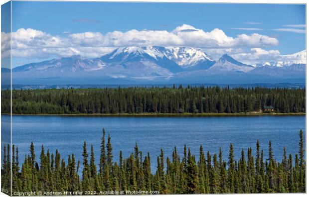 Willow Lake in front of Wrangell Mountains Canvas Print by Andreas Himmler