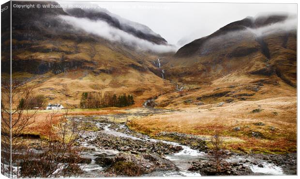 Achnambeithach Cottage, Glen Coe Canvas Print by Will Ireland Photography