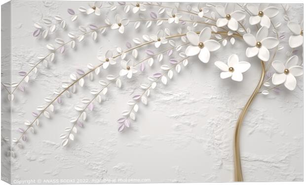 3d wallpaper of beautiful flower background Canvas Print by ANASS SODKI