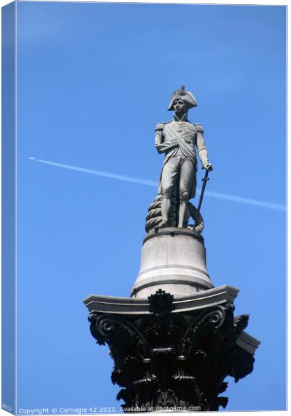 Iconic Nelson's Column & Soaring Aeroplane Canvas Print by Carnegie 42