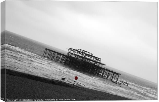 Brighton's Iconic West Pier: A Colourful Vision Canvas Print by Carnegie 42