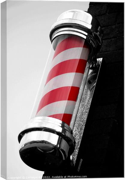 Vintage Barber's Emblem: A Surreal Perspective Canvas Print by Carnegie 42