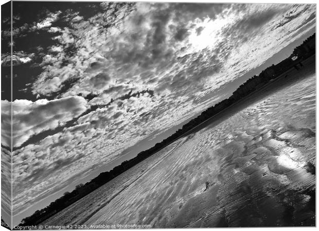 Weymouth Beach Under Moonlit Sky Canvas Print by Carnegie 42