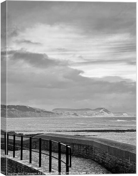 Tranquil Pier Amidst Coastal Splendour Canvas Print by Carnegie 42