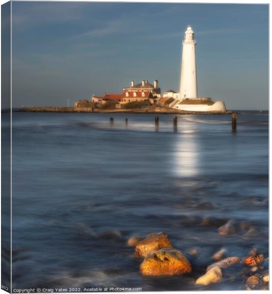 St Mary's Lighthouse Northumberland long exposure Canvas Print by Craig Yates