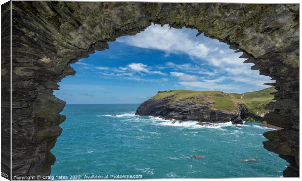 Barras Nose Tintagel Cornwall. Canvas Print by Craig Yates