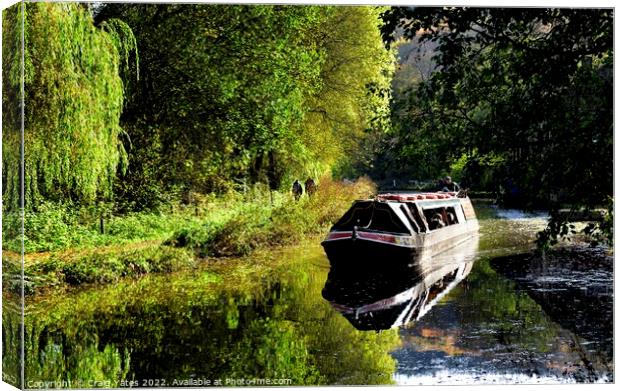 Birdswood Canal Boat Cromford Canal Derbyshire Canvas Print by Craig Yates