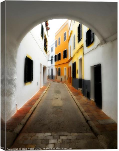 Menorca Backstreet Ciutadella. Canvas Print by Craig Yates