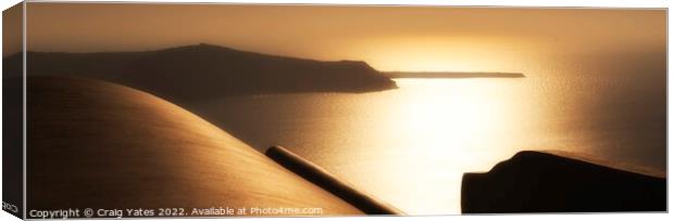 Santorini Rooftop Sunset. Canvas Print by Craig Yates