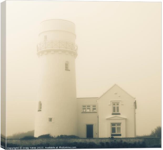 Misty Old Hunstanton Lighthouse Canvas Print by Craig Yates