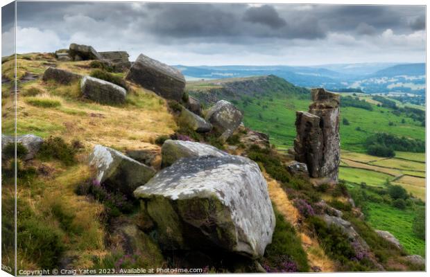 Curbar Edge Derbyshire Peak District Canvas Print by Craig Yates