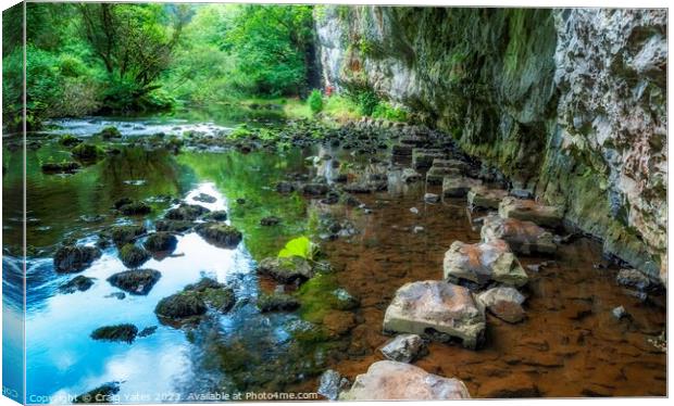 Chee Dale Stepping Stones Peak District Canvas Print by Craig Yates