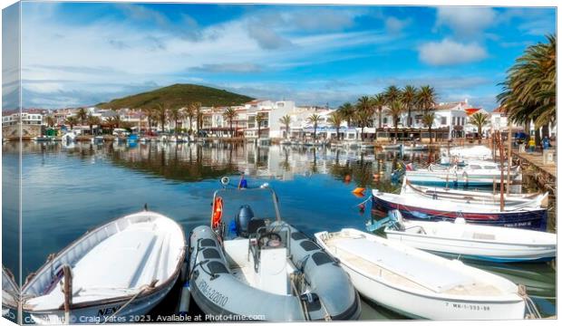 Fornells Fishing Village Menorca Spain. Canvas Print by Craig Yates