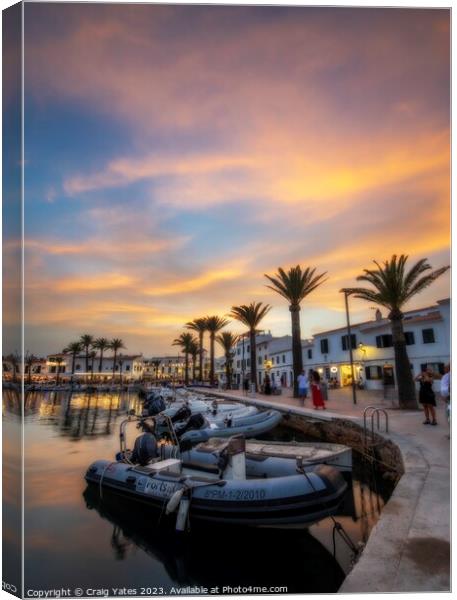 Fornells Sunset Sky Menorca Spain. Canvas Print by Craig Yates
