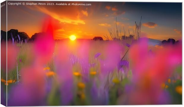 Flower Meadow Sunrise Canvas Print by Stephen Pimm
