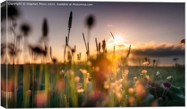 Wild Flower Meadow Canvas Print by Stephen Pimm