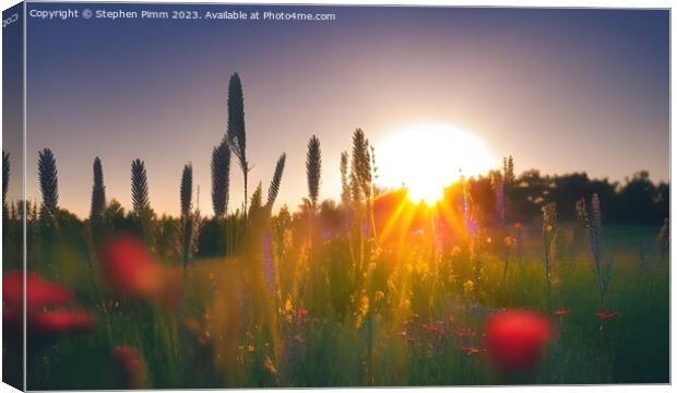 Wild Flower Meadow Canvas Print by Stephen Pimm