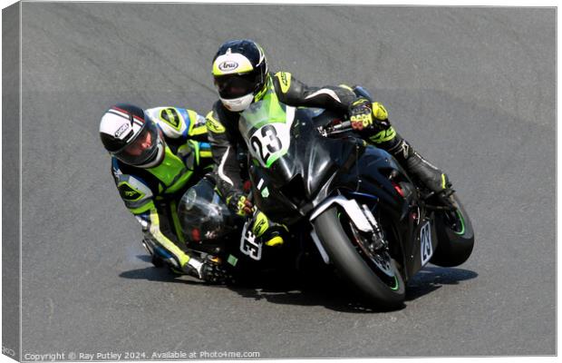 Motorcycle Race Track Mishaps Canvas Print by Ray Putley