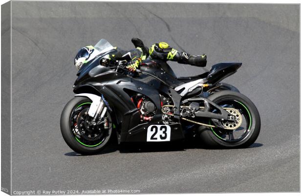 Motorcycle Race Track Mishaps Canvas Print by Ray Putley