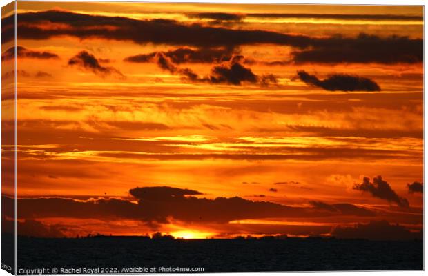 Sky on fire in North Norfolk Canvas Print by Rachel Royal