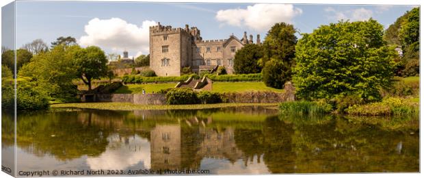 Majestic Sizergh Castle reflecting on the Lake Canvas Print by Richard North