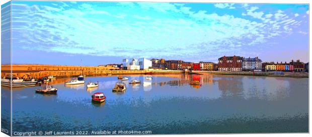 View of the beach front and Harbour Arm, Margate,  Canvas Print by Jeff Laurents