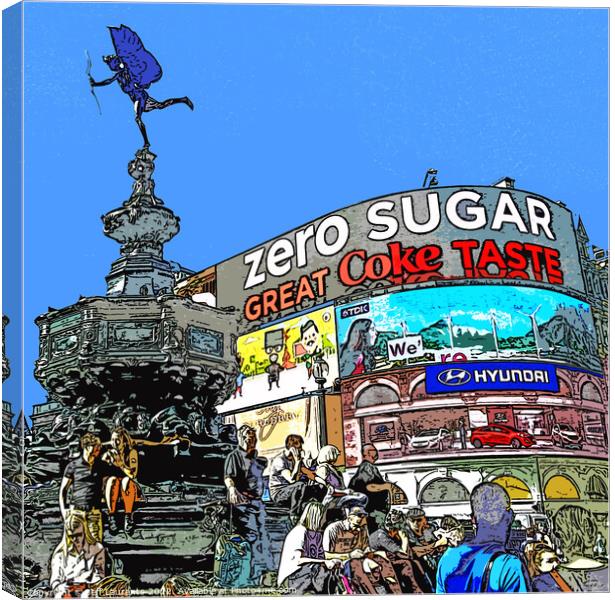View at Piccadilly Circus London Canvas Print by Jeff Laurents