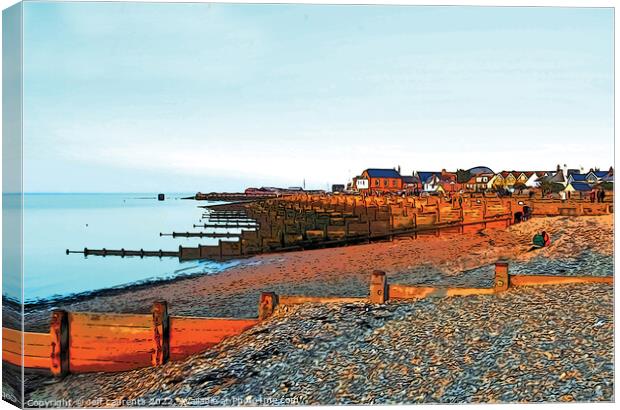 Whitstable Beach, Kent Canvas Print by Jeff Laurents