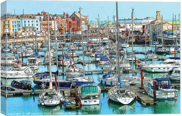 Boats, Ramsgate Royal Harbour Canvas Print by Jeff Laurents