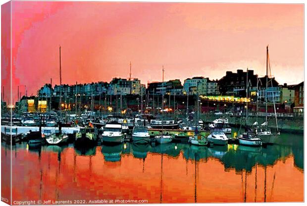 Sunset at Ramsgate Royal Harbour Canvas Print by Jeff Laurents