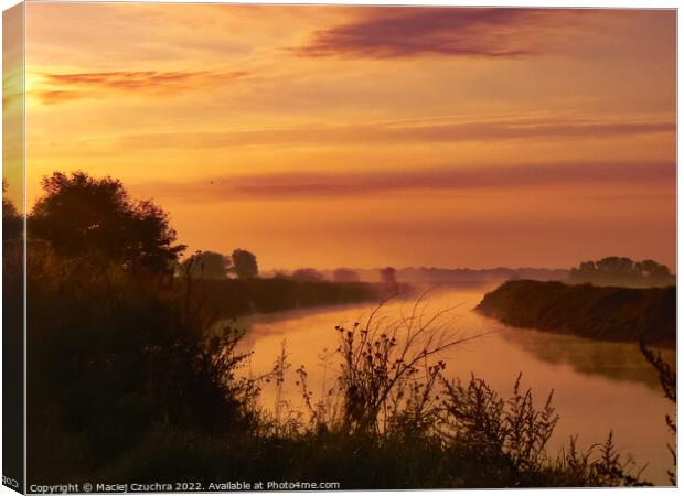 The Wisła River at Dawn Canvas Print by Maciej Czuchra
