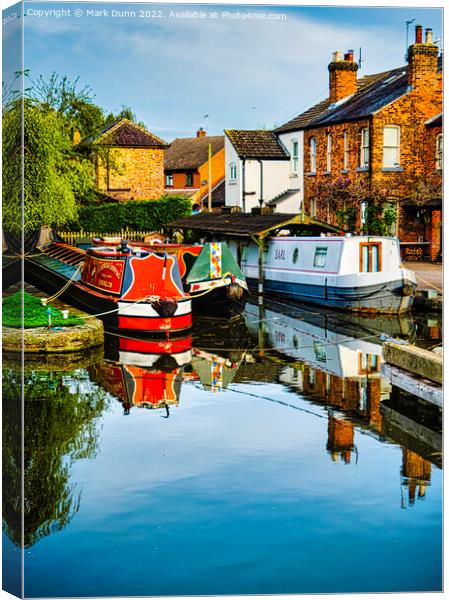Canal Boats at Shardlow in Derbyshire  Canvas Print by Mark Dunn