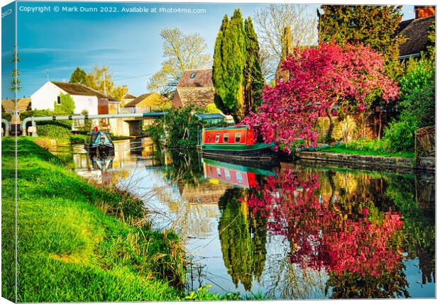 Boats on a Canal at Shardlow in Derbyshire  Canvas Print by Mark Dunn