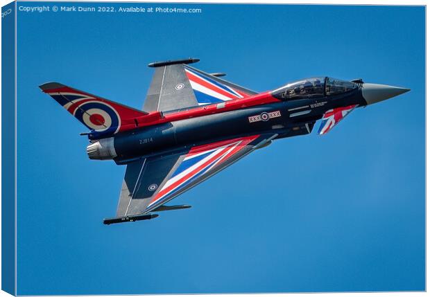 RAF Display Typhoon Fight Jet in flight Canvas Print by Mark Dunn