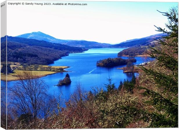 Queens View Pitlochry | Loch Tummel and The Schiehallion Canvas Print by Sandy Young