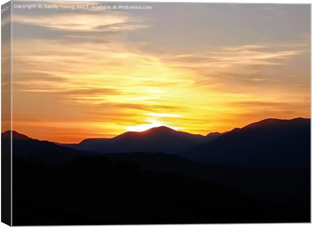 Awe-inspiring Sunset over the Highlands Canvas Print by Sandy Young