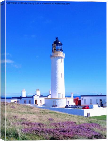 Illuminating Beacon, Covesea: A Scottish Marvel Canvas Print by Sandy Young